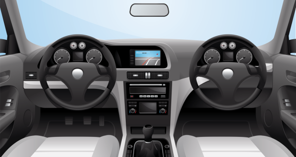 two steering wheels3